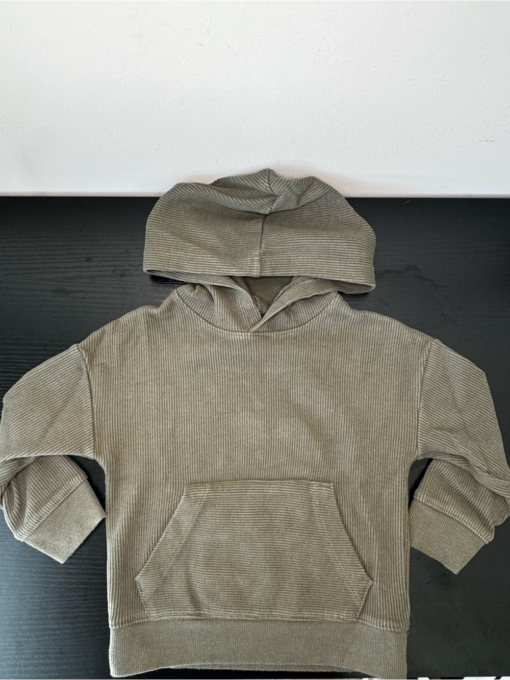 Cat & Jack Olive Ribbed Pullover Hoodie